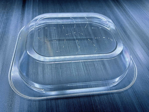 Eerste plastic tray met CurvCode