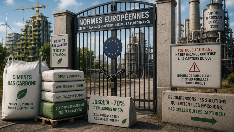 L'UE risque d'exclure le ciment à faible émission de CO₂ du marché intérieur